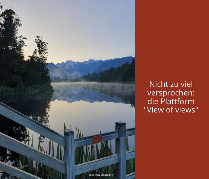 Spruchtafel am Lake Matheson